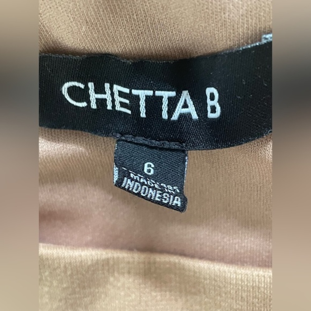 Chetta B Stretch Dress Wave Pattern‎ Black Tan Women’s Size 6 - Picture 2 of 4